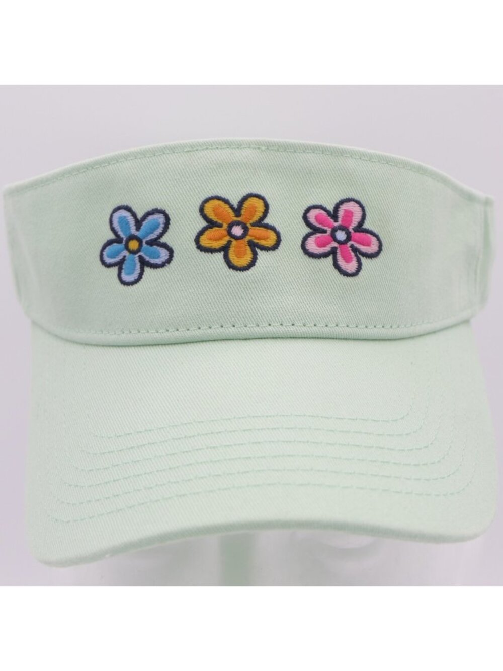 Life Is Good Three Daisies Visor Hat Cap Sage Green Adjustable Women’s